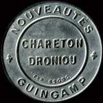 Timbre-monnaie Chareton Droniou - Nouveautés - Guingamp - Chareton Droniou - 5 centimes vert sur fond orange - avers
