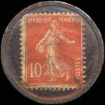 Timbre-monnaie Chicorée V.Groux - H.Eloy successeur - Blendecques - Pas-de-Calais - 10 centimes rouge sur fond bleu-noir - revers