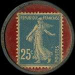 Timbre-monnaie Chicorée V.Groux - H.Eloy successeur - Blendecques - Pas-de-Calais - 25 centimes bleu sur fond rouge - revers