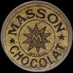 Timbre-monnaie Chocolat Masson - 5 centimes vert sur fond rouge - avers
