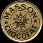 Timbre-monnaie Chocolat Masson - 10 centimes rouge sur fond rouge - avers