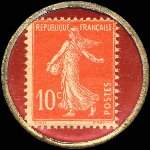 Timbre-monnaie Chocolat Masson - 10 centimes rouge sur fond rouge - revers