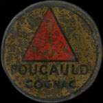 Timbre-monnaie Cognac Foucauld - 5 centimes vert sur fond rouge - avers