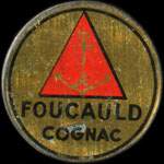 Timbre-monnaie Cognac Foucauld - 10 centimes rouge sur fond bleu - avers