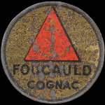Timbre-monnaie Cognac Foucauld - 5 centimes orange sur fond bleu vergé - avers