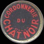 Timbre-monnaie Cordonnerie du Chat Noir - 5 centimes vert sur fond rose verg� - avers