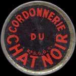 Timbre-monnaie Cordonnerie du Chat Noir - 5 centimes vert sur fond rouge - avers