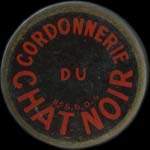 Timbre-monnaie Cordonnerie du Chat Noir - 10 centimes rouge sur fond bleu-nuit verg� - avers