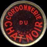 Timbre-monnaie Cordonnerie du Chat Noir - 10 centimes rouge sur fond bleu-roi verg� - avers
