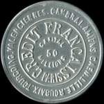 Timbre-monnaie Crédit Français - capital 50 millions - type 1 avec point après Amiens - 10 centimes rouge sur fond noir - avers