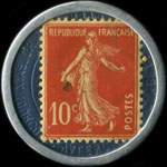 Timbre-monnaie Crédit Français - capital 50 millions - type 1 avec point après Amiens - 10 centimes rouge sur fond noir - revers