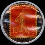 Timbre-monnaie Crédit Français - capital 50 millions - type 1 avec point après Amiens - 10 centimes rouge sur fond noir - revers