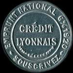 Timbre-monnaie Crédit Lyonnais type 7a - 10 centimes rouge sur fond doré - avers