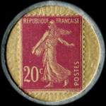 Timbre-monnaie Crédit Lyonnais type 1 - 20 centimes lilas sur fond crème - revers