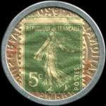 Timbre-monnaie Crédit Lyonnais type 2b - 5 centimes vert sur fond doré - revers