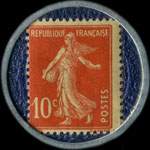 Timbre-monnaie Crédit Lyonnais type 2b - 10 centimes rouge sur fond bleu - revers