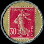 Timbre-monnaie Crédit Lyonnais type 3 - 30 centimes rose sur fond vert - revers