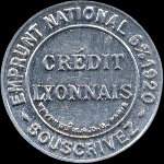 Timbre-monnaie Crédit Lyonnais type 7 - 5 centimes vert sur fond jaune - avers