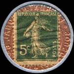 Timbre-monnaie Crédit Lyonnais type 7a - 5 centimes vert sur fond doré - revers