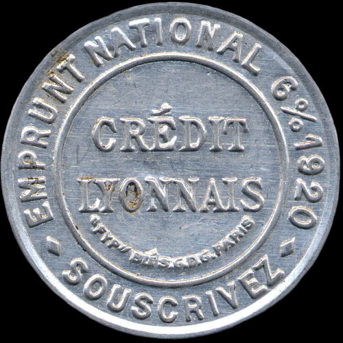 Timbre-monnaie Crédit Lyonnais type 7a