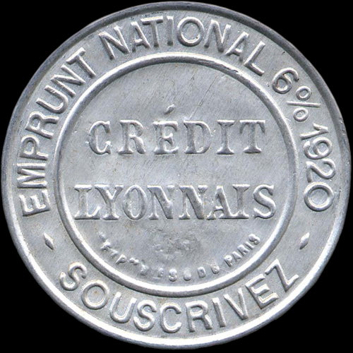 Timbre-monnaie Crédit Lyonnais type 6b