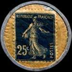 Timbre-monnaie Crédit Lyonnais type 7a - 25 centimes bleu sur fond blanc - revers