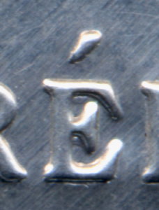 Timbre-monnaie Crédit Lyonnais type 2a avec accent court à 75°