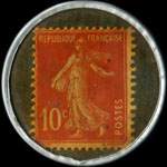 Timbre-monnaie Dentifrice de Botot type 3 - Laboratoire Blendapharm - Levallois-Perret - 10 centimes rouge sur fond noir - revers