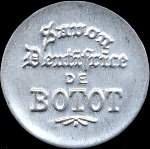 Timbre-monnaie Dentifrice de Botot type 3 - Laboratoire Blendapharm - Levallois-Perret - 5 centimes vert sur fond rouge - avers