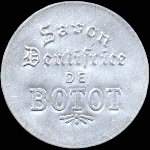 Timbre-monnaie Dentifrice de Botot type 1 - Laboratoire Blendapharm - Levallois-Perret - 5 centimes vert sur fond jaune - avers