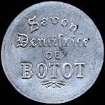 Timbre-monnaie Dentifrice de Botot type 1 - Laboratoire Blendapharm - Levallois-Perret - 10 centimes rouge sur fond jaune - avers