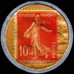 Timbre-monnaie Dentifrice de Botot type 1 - Laboratoire Blendapharm - Levallois-Perret - 10 centimes rouge sur fond jaune - revers