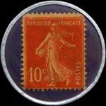 Timbre-monnaie Dentifrice de Botot type 3 - Laboratoire Blendapharm - Levallois-Perret - 10 centimes rouge sur fond bleu - revers