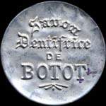 Timbre-monnaie Dentifrice de Botot type 3 - Laboratoire Blendapharm - Levallois-Perret - 25 centimes bleu sur fond rouge - avers