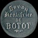 Timbre-monnaie Dentifrice de Botot type 1 - Laboratoire Blendapharm - Levallois-Perret - 25 centimes bleu sur fond orange - avers