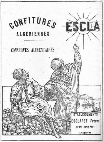 Publicité pour les Confitures algériennes ESCLA - Conserves alimentaires - Etablissements Esclapez Frères - Relizane (Algérie)