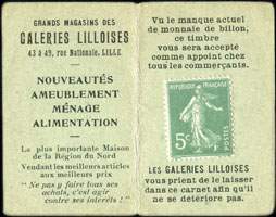 Timbre-monnaie Galeries Lilloises