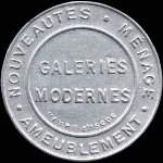 Timbre-monnaie Galeries Modernes - 10 centimes rouge sur fond bleu (inscriptions non visibles) - avers
