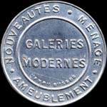 Timbre-monnaie Galeries Modernes - 25 centimes bleu sur fond blanc (inscriptions non visibles) - avers