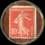 Timbre-monnaie Galeries Modernes - Arras - 10 centimes rouge sur fond rouge - revers