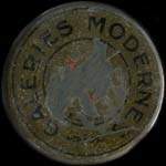 Timbre-monnaie Galeries Modernes - 25 centimes bleu sur fond bleu - avers