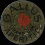 Timbre-monnaie Gallus - 25 centimes bleu sur fond doré - avers
