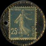 Timbre-monnaie Gargantua - 25 centimes bleu sur fond bleu-noir - revers