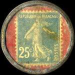 Timbre-monnaie Gargantua - 25 centimes bleu sur fond rouge - revers