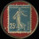 Timbre-monnaie Appareils � Gaz Taupin - 25 centimes bleu sur fond rouge - revers