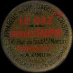 Timbre-monnaie Appareils à Gaz Taupin - 10 centimes rouge sur fond rouge - avers