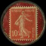 Timbre-monnaie Appareils à Gaz Taupin - 10 centimes rouge sur fond rouge - revers