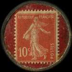 Timbre-monnaie Appareils � Gaz Taupin - 10 centimes rouge sur fond rouge - revers