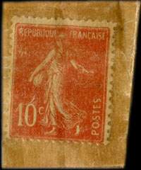 Timbre-monnaie Godard Lerouge à Marquise - 10 centimes rouge sous pochette - revers