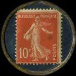 Timbre-monnaie Grand H�tel du Pavillon type 1 - 10 centimes rouge sur fond bleu - revers
